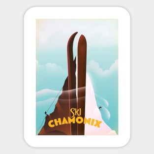 Chamonix-Mont-Blanc Ski poster Sticker